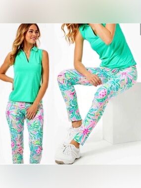 EUC Lilly Pulitzer UPF50 Corso stretch pants One in a Melon 14